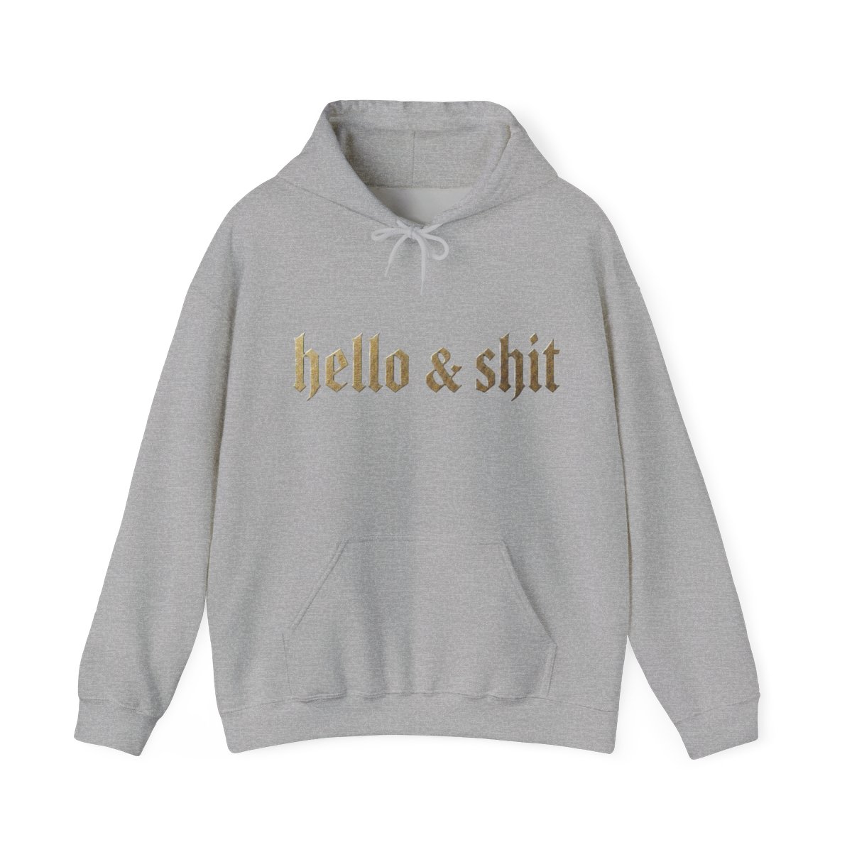 Gold Hello & Shit Hoodie | Leo Skepi - Official hoodies merchandise